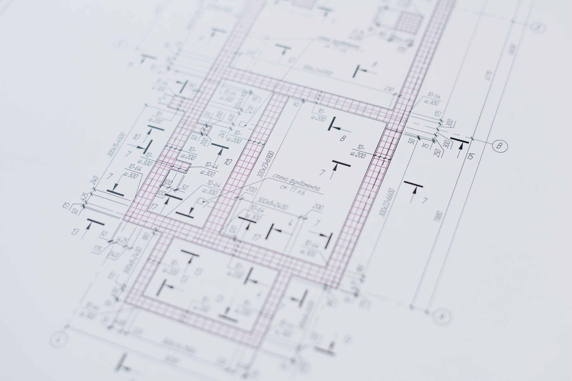 Close-up view of an architectural floor plan showcasing design creativity and layout precision.